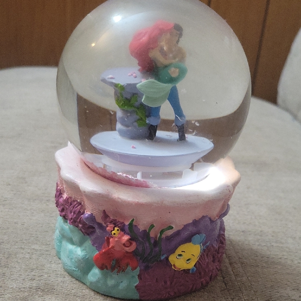 Mermaid Musical Snow Globe with Pink and Blue Base